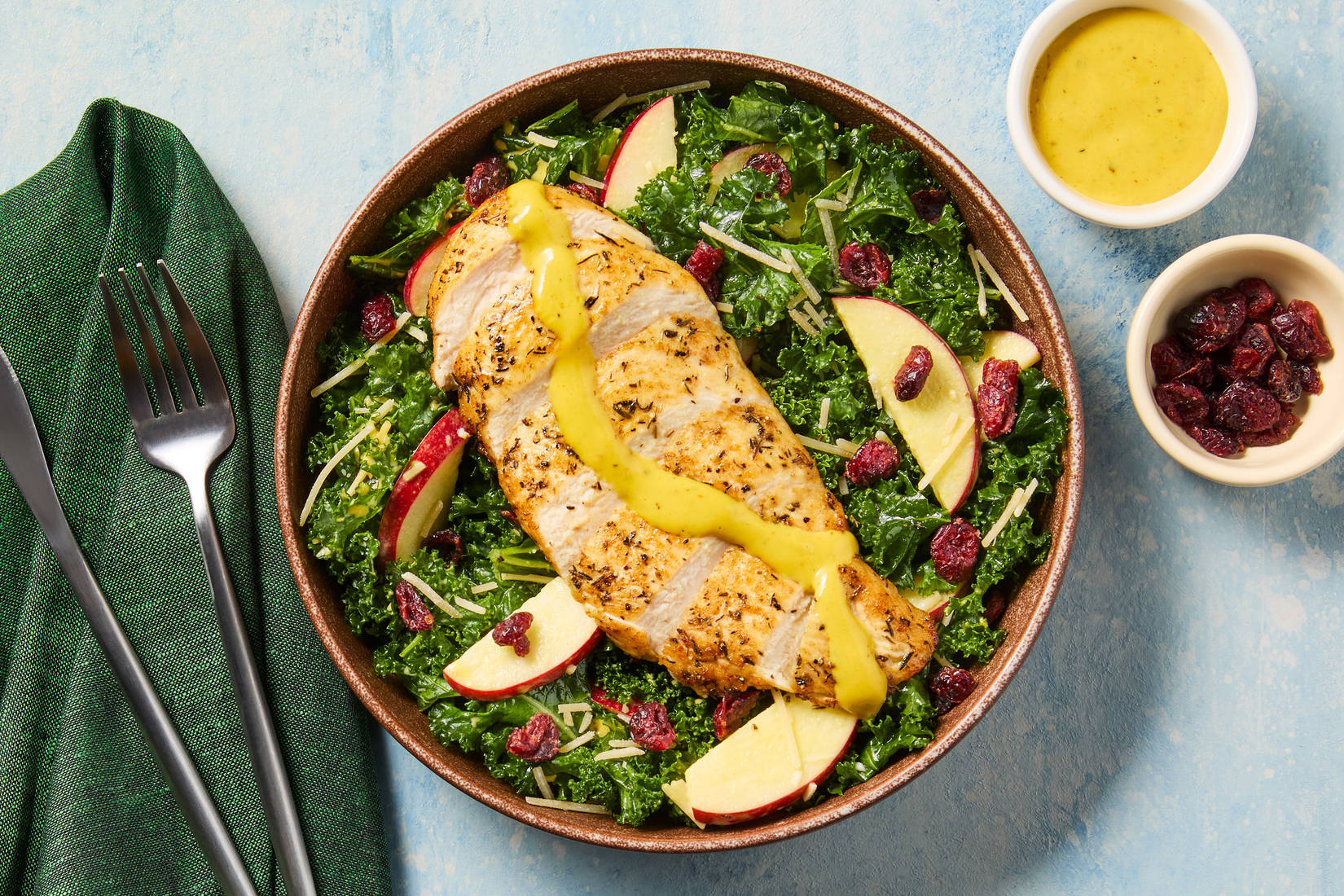 Herbed Salmon over Apple & Kale Salad