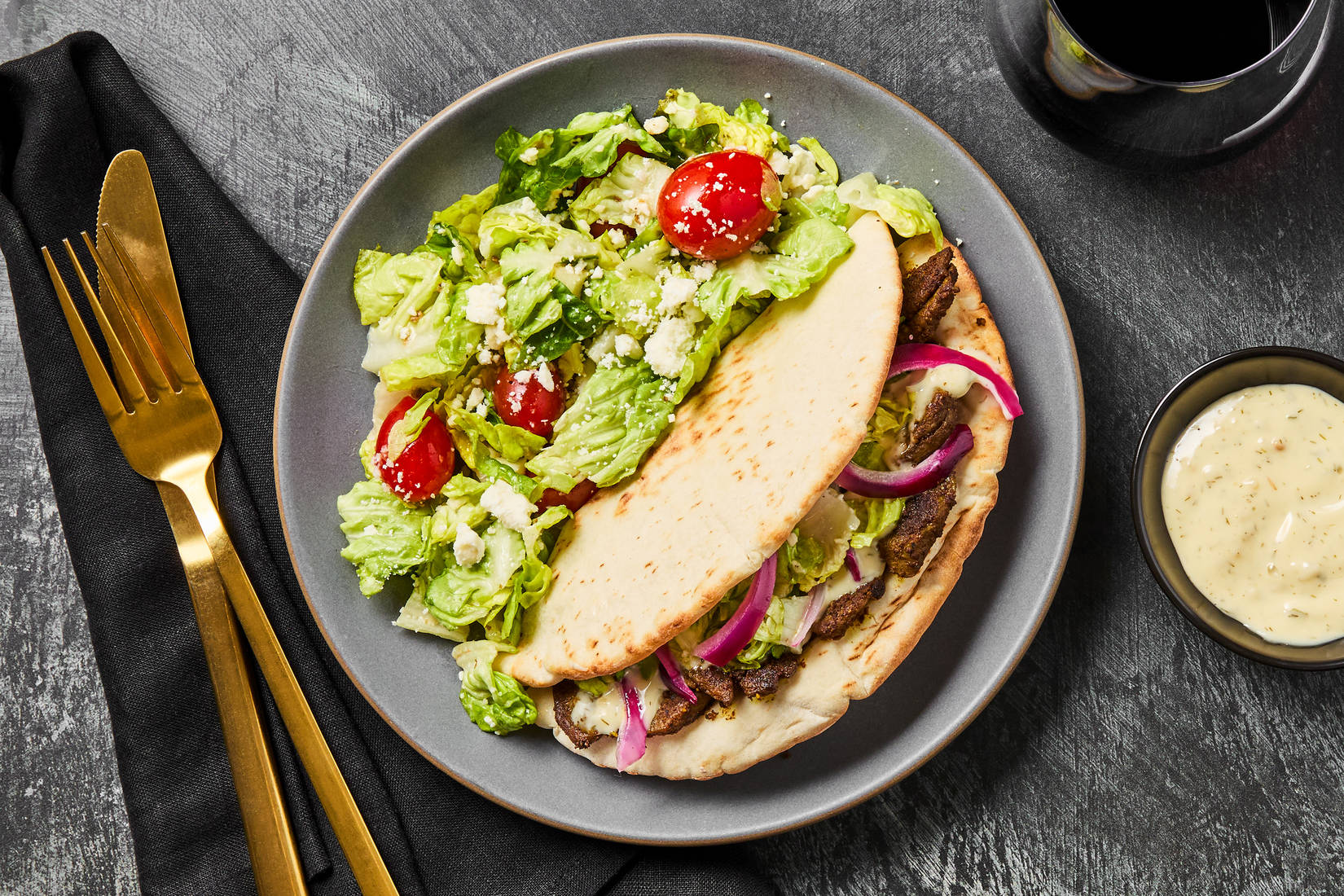 Middle Eastern Steak Pita Wraps