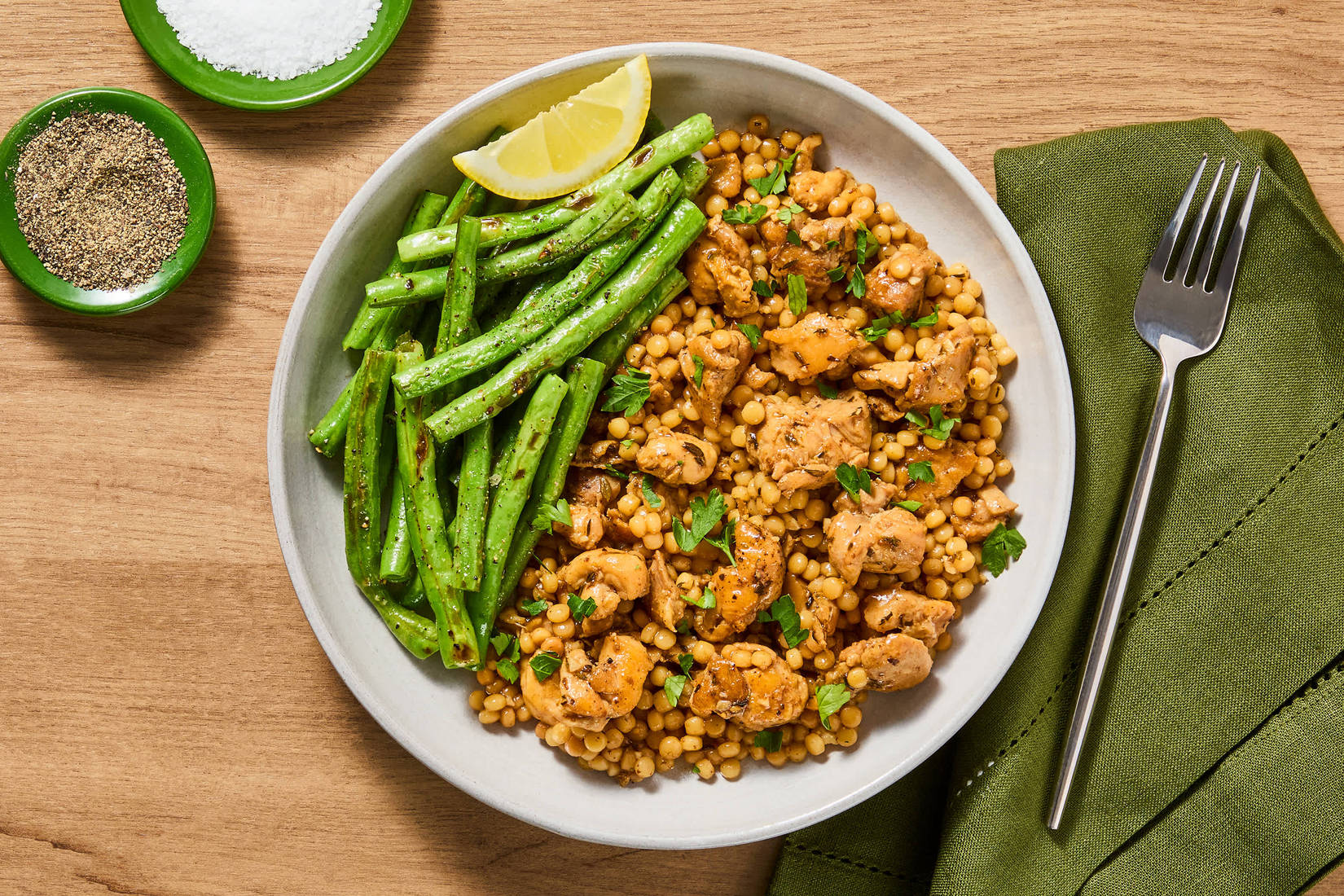 Lemony Herbed Shrimp & Couscous Skillet