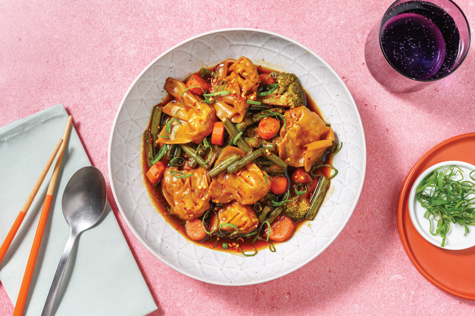 Chinese-Spiced Prawn Wonton & Veggie Soup