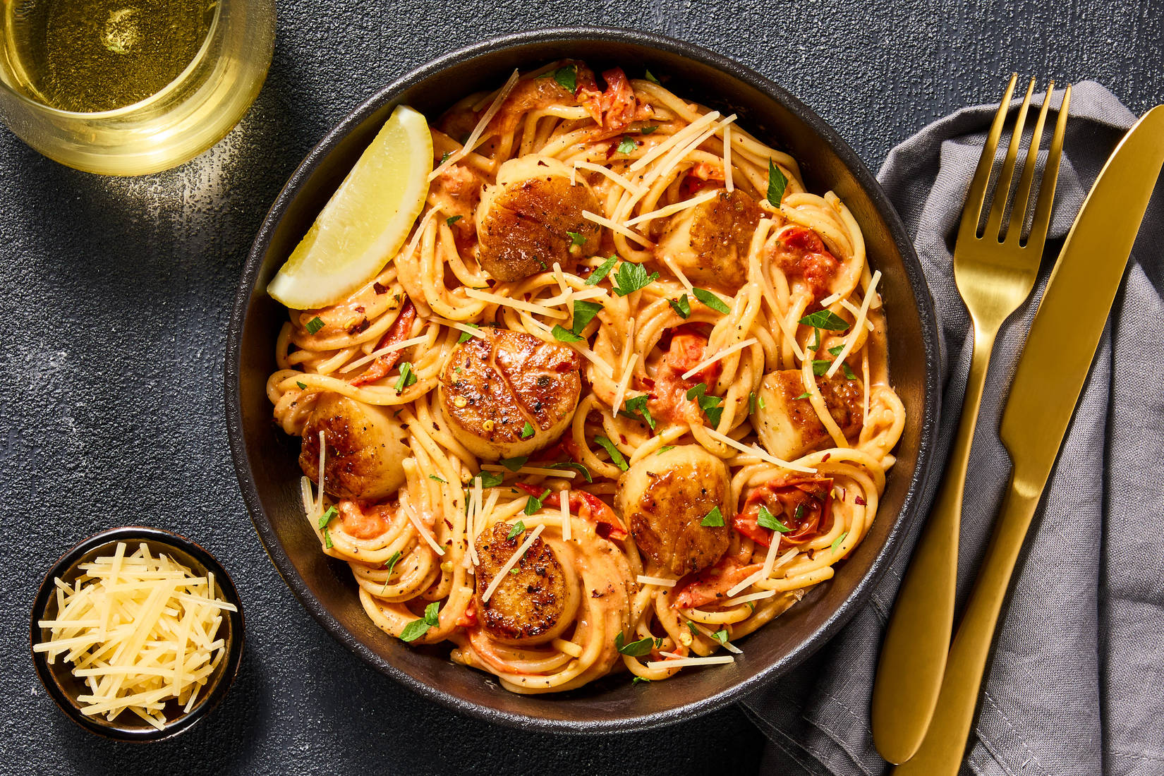 Garlic Herb Butter–Basted Scallops