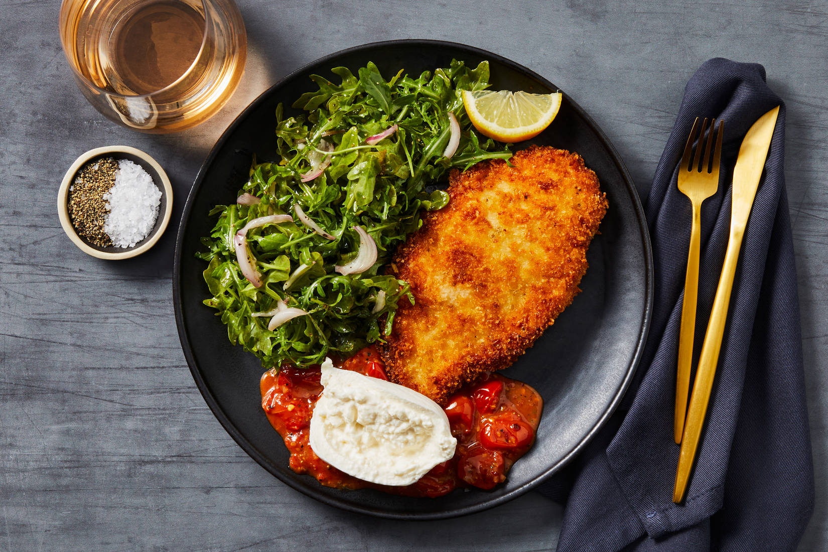 Crispy Chicken Milanese with Burrata