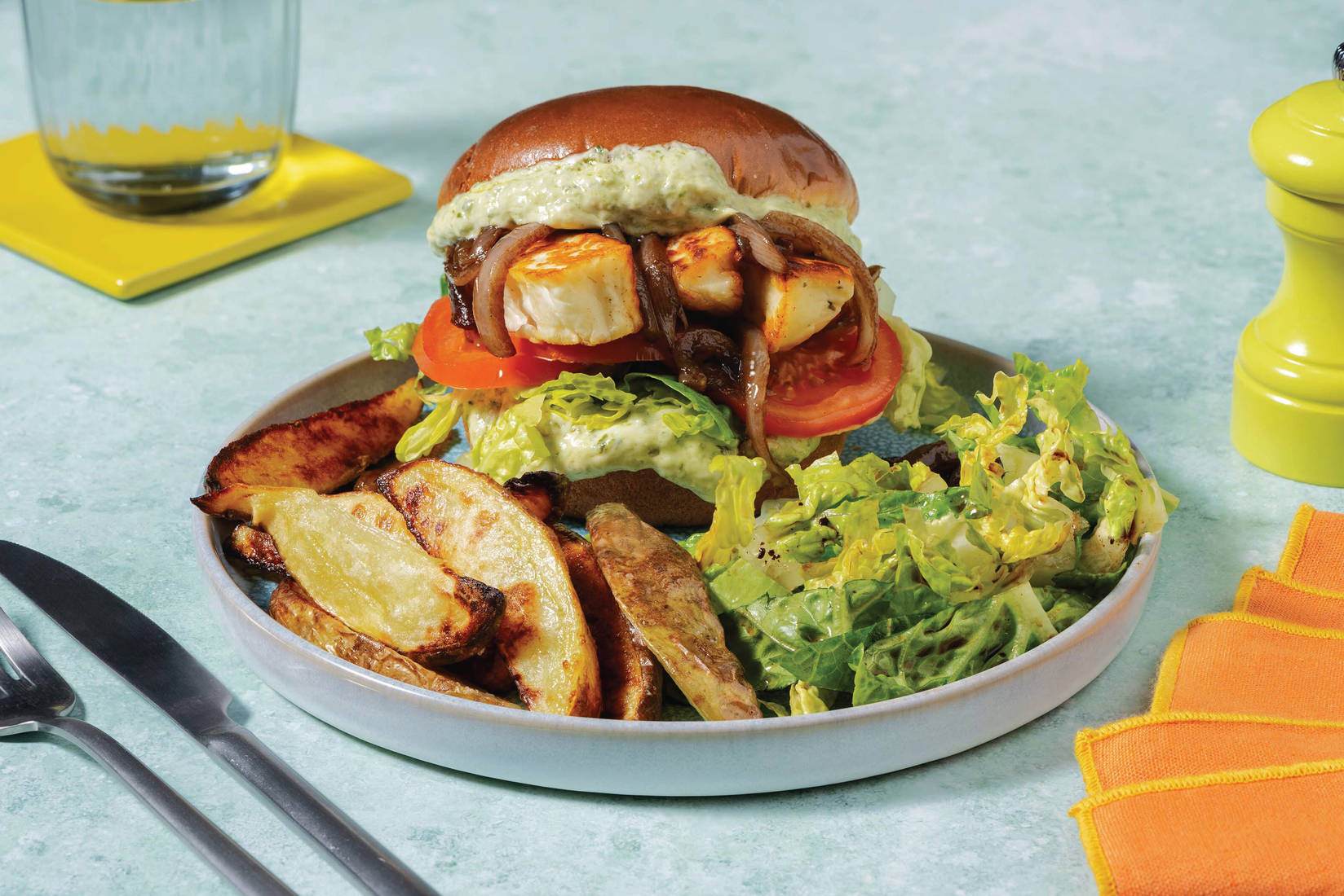 Hearty Haloumi & Caramelised Onion Burger