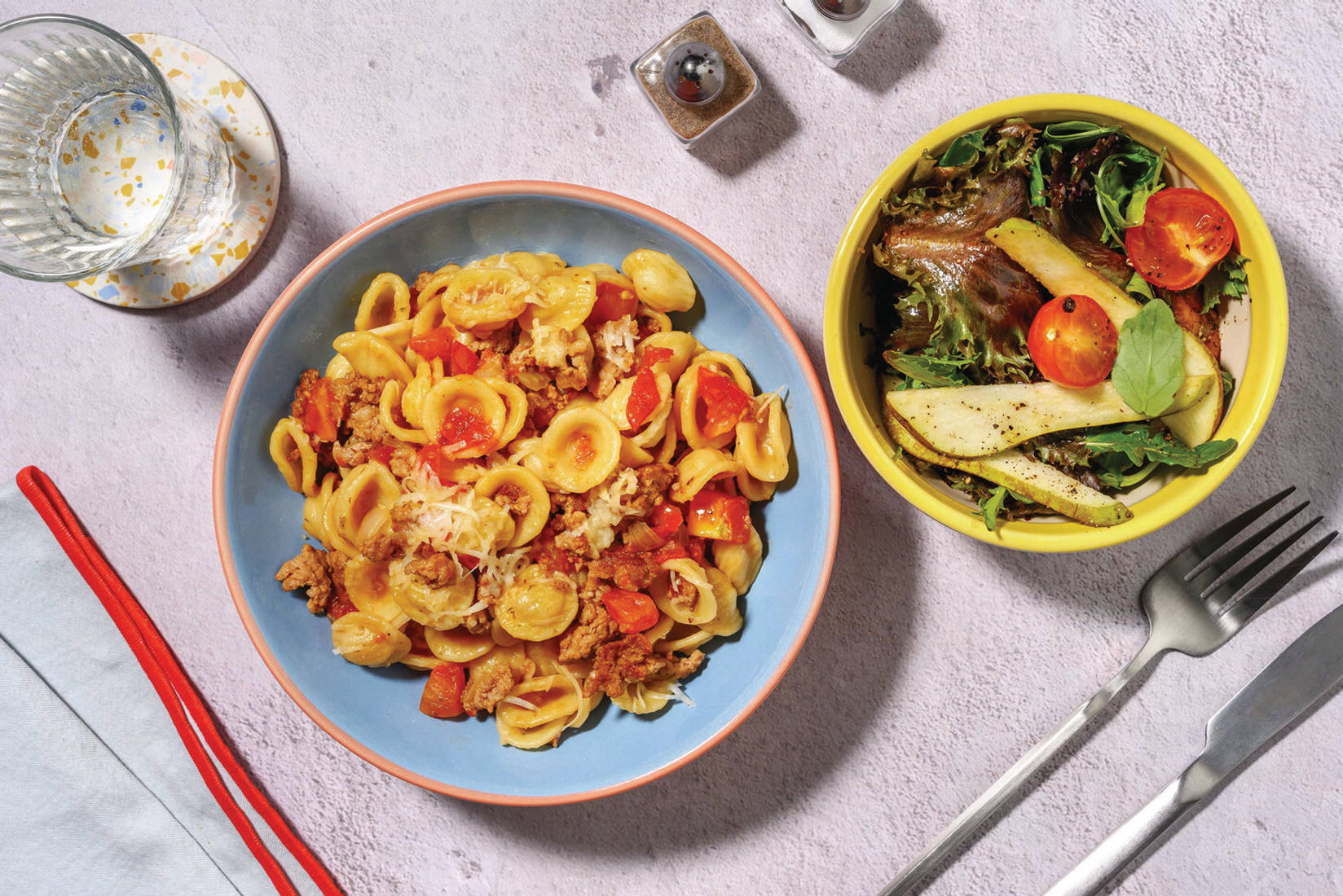 HelloHero: One-Pot Double Pork & Tomato Pasta