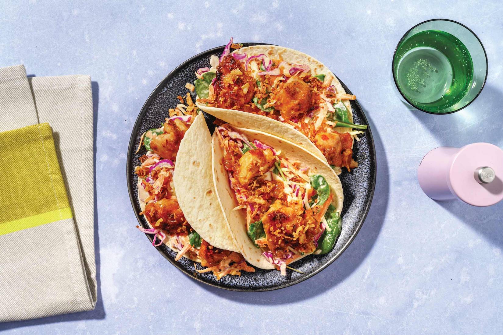 Speedy Sticky Korean Chicken Tacos