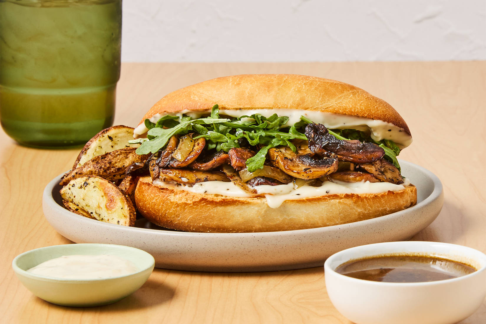 Vegan Mushroom French Dip Sandwiches