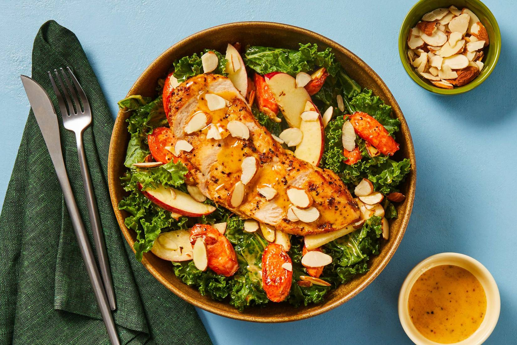 Garlicky Chicken with Kale Salad