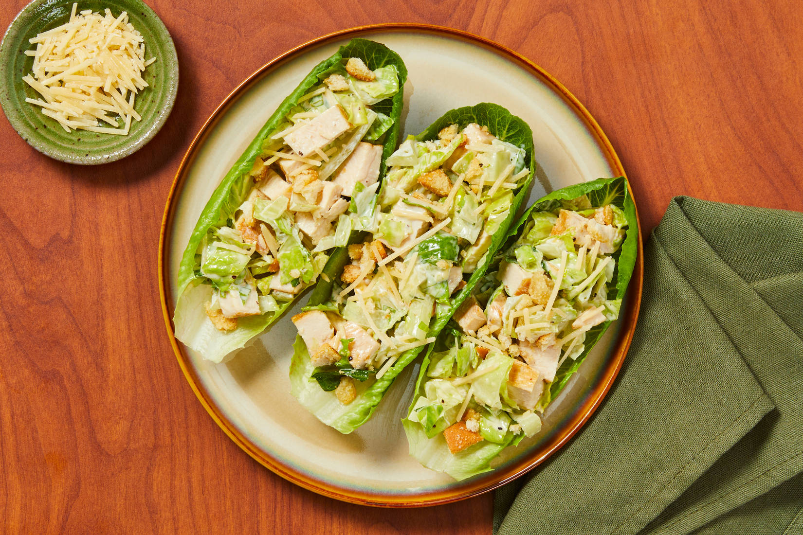 Creamy Chicken Caesar Lettuce Wraps