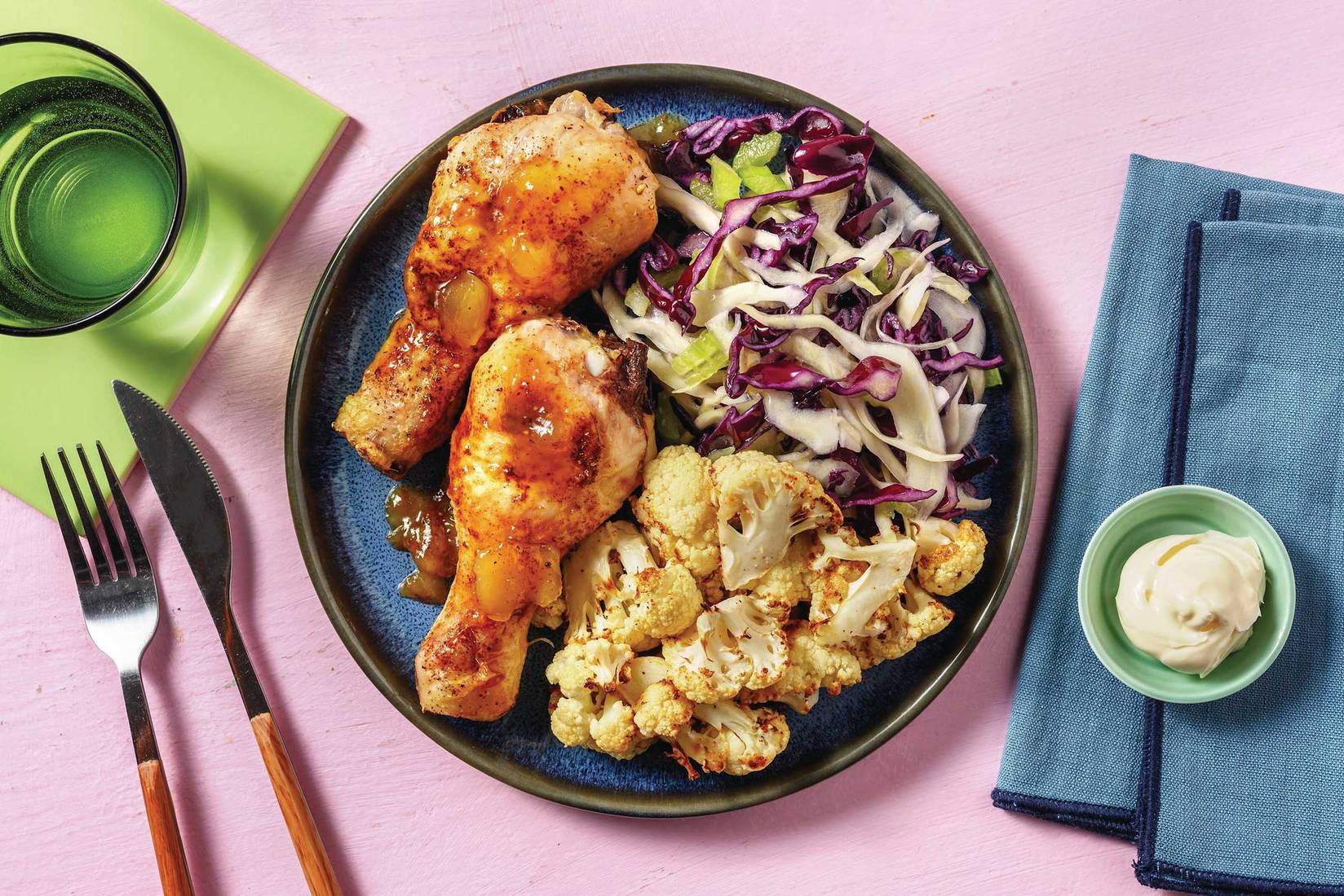 Foolproof Apricot Chicken Drumsticks & Halloumi