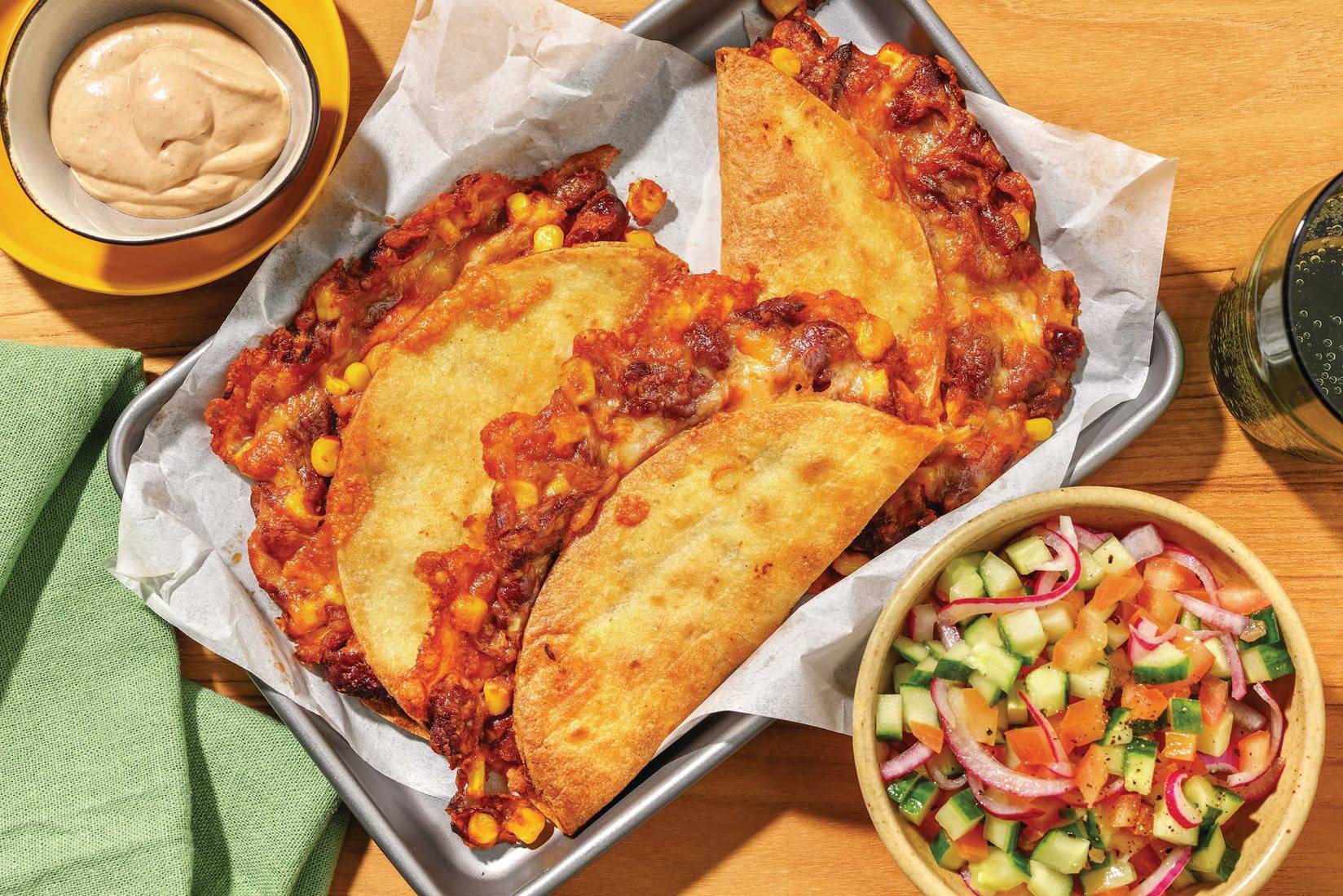 Cheesy Kidney Bean Quesadillas