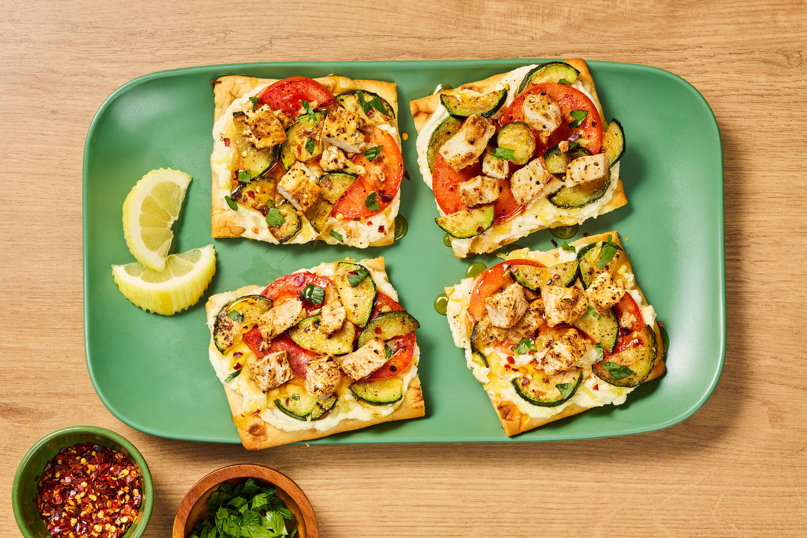 Chicken Sausage & Zucchini Flatbreads