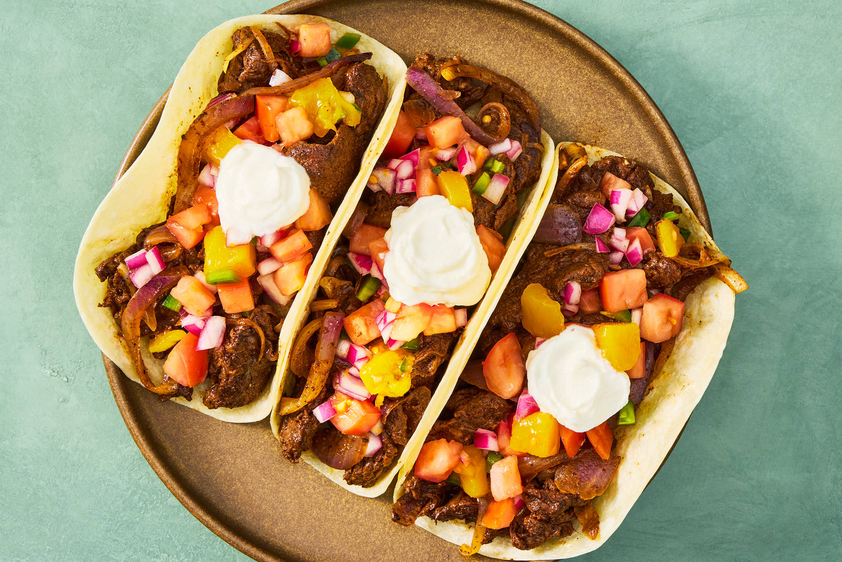 One-Pan Steak Tacos with Mango Salsa