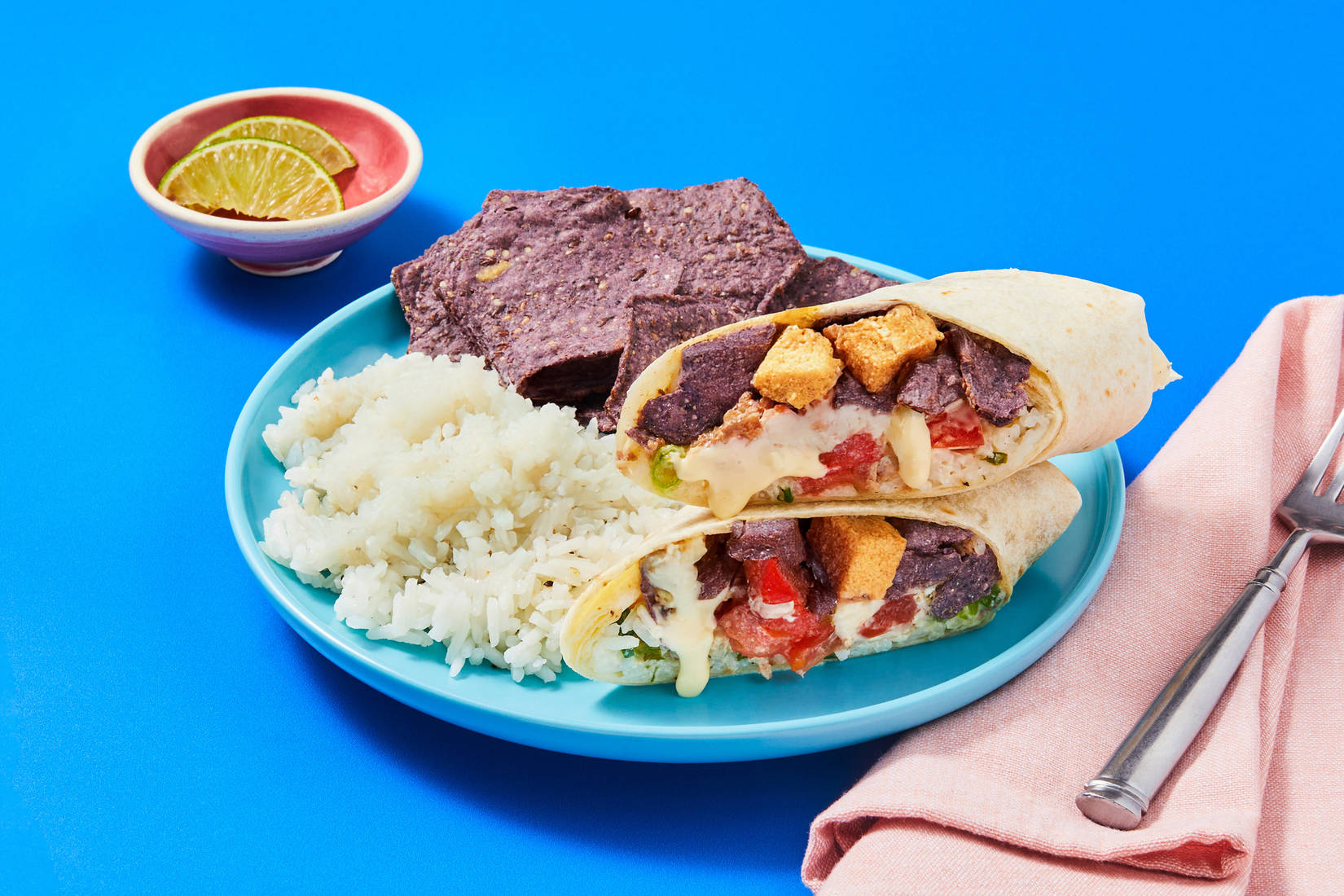 Tofu & Queso Nacho Crunch Burritos