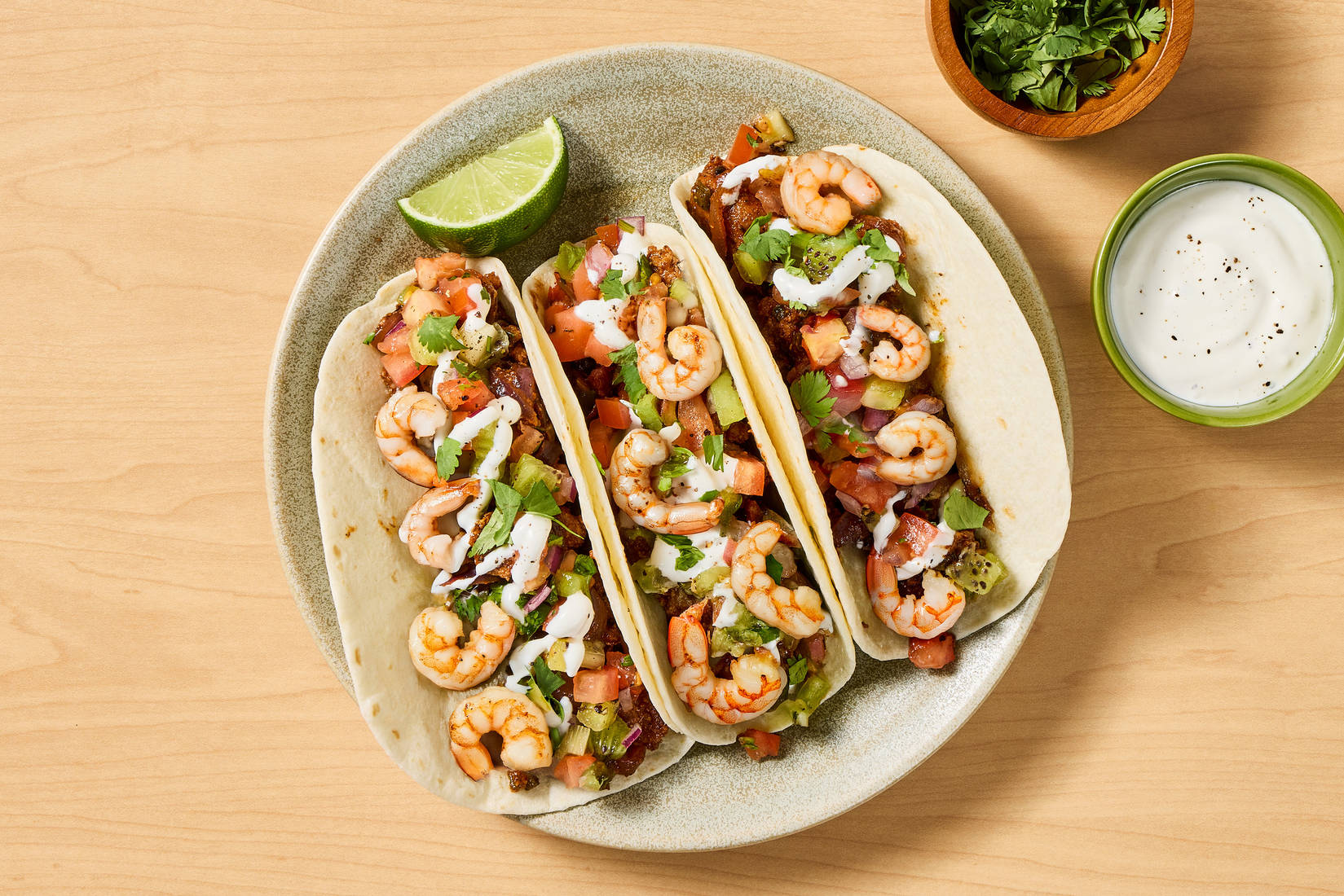 One-Pan Shrimp & Green Pepper Tacos