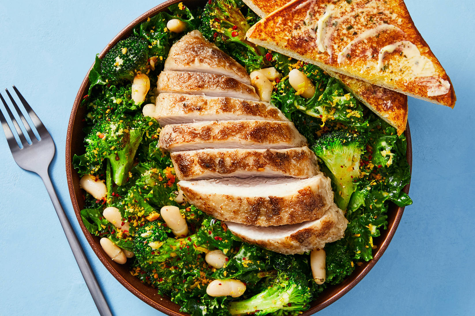 Chicken, White Bean & Kale Caesar Salad