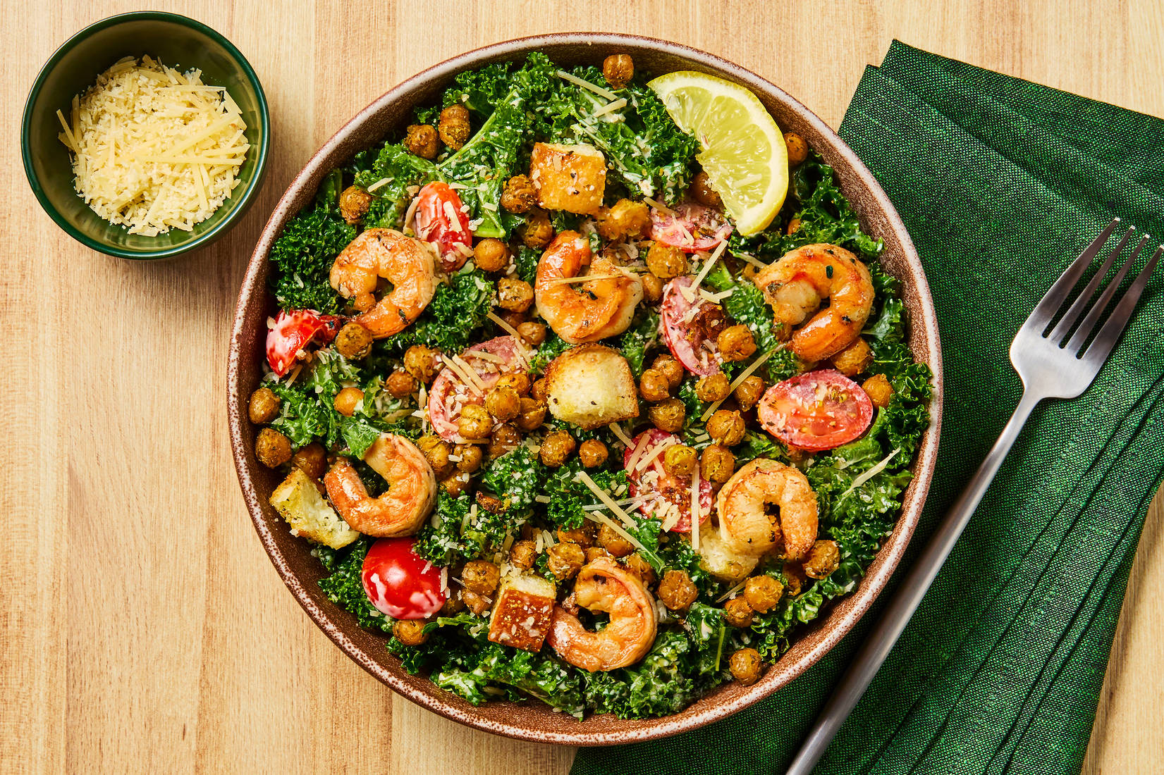 Shrimp, Chickpea & Kale Salad