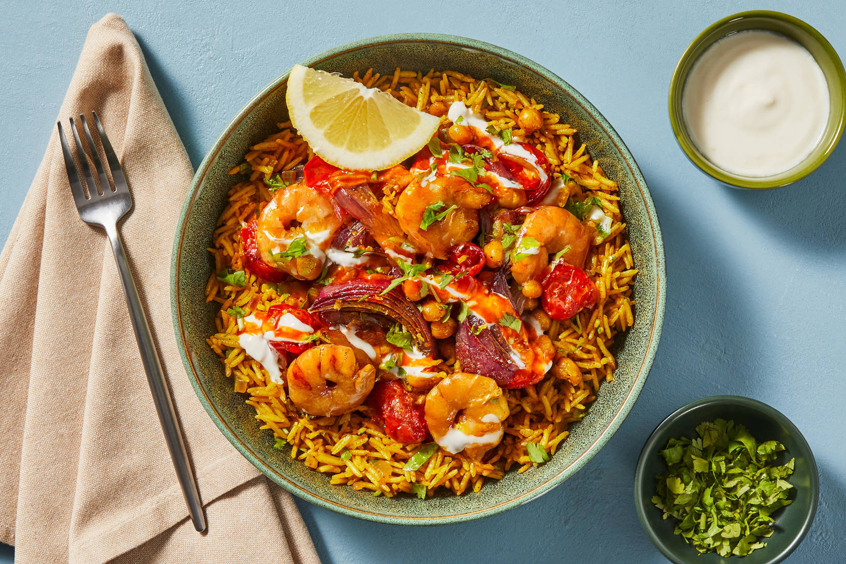 Middle Eastern Shrimp & Chickpea Bowls