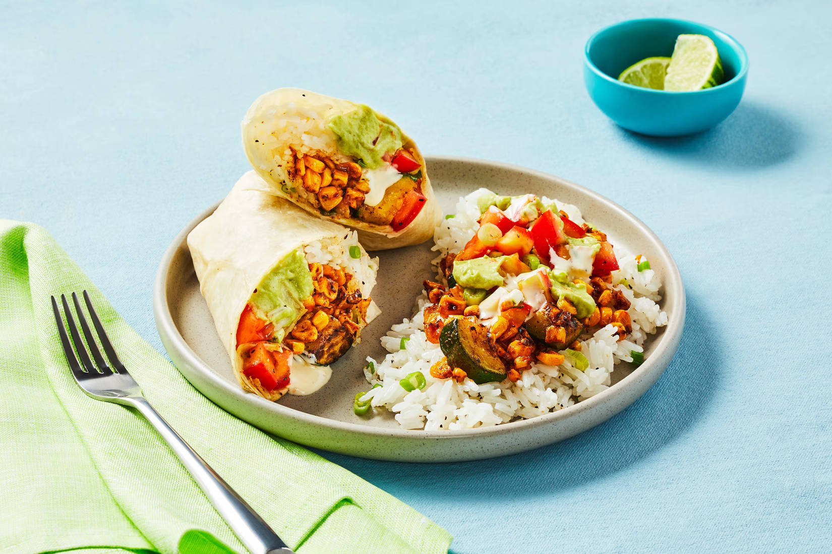 Turkey & Corn Queso Blanco Burritos