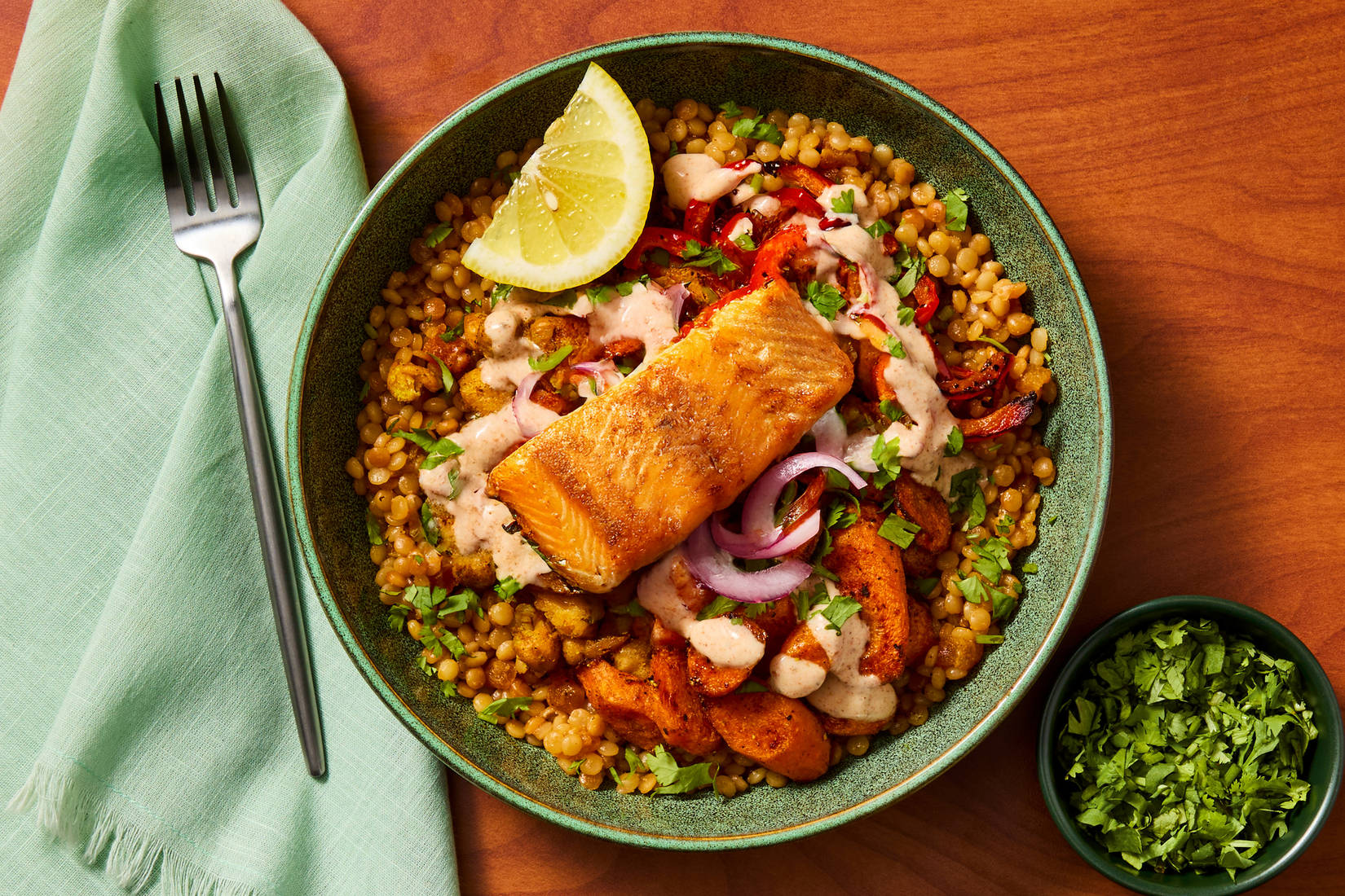 Shawarma-Spiced Trout Couscous Bowls