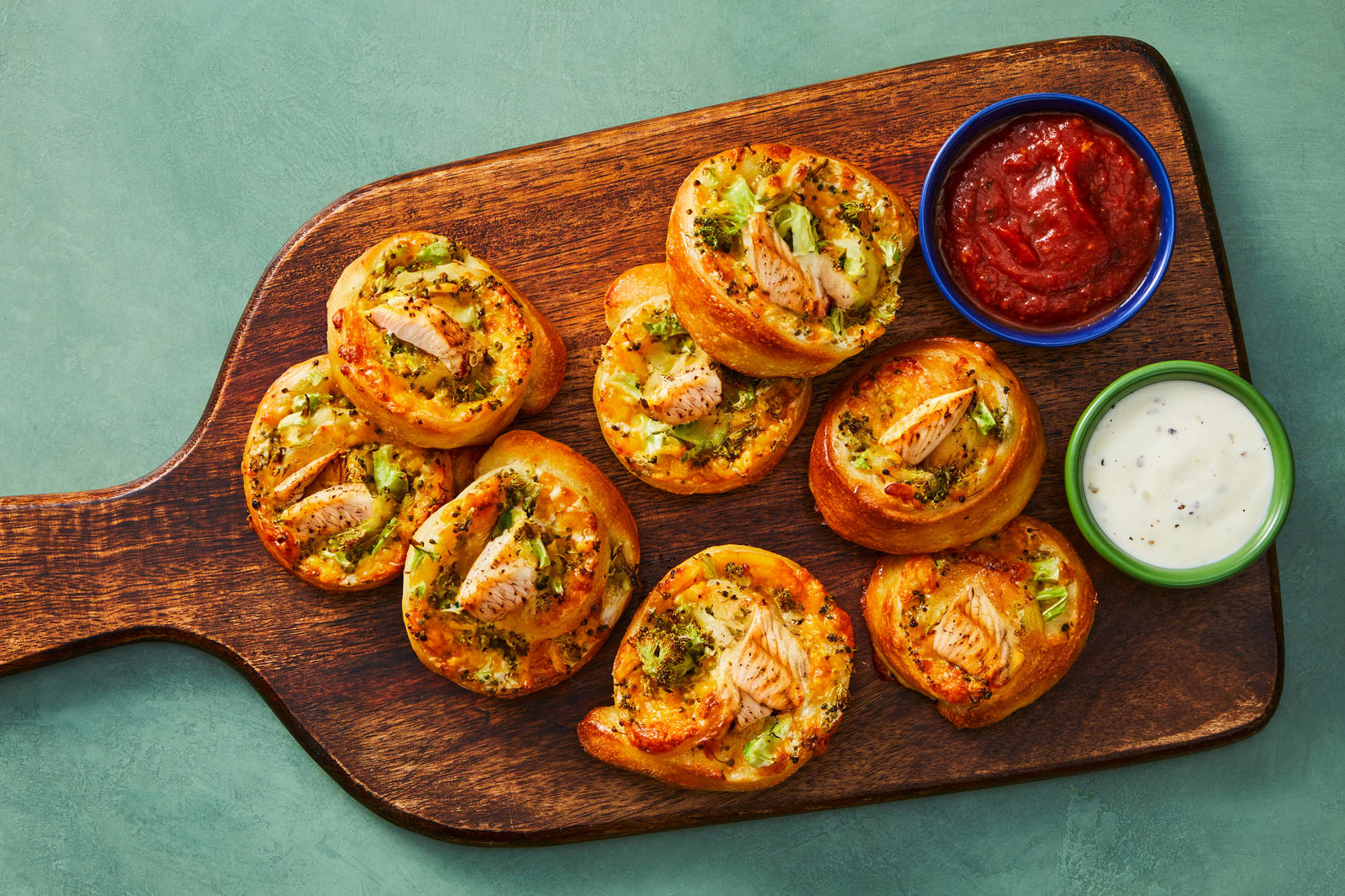 Broccoli Cheddar & Chicken Pinwheels