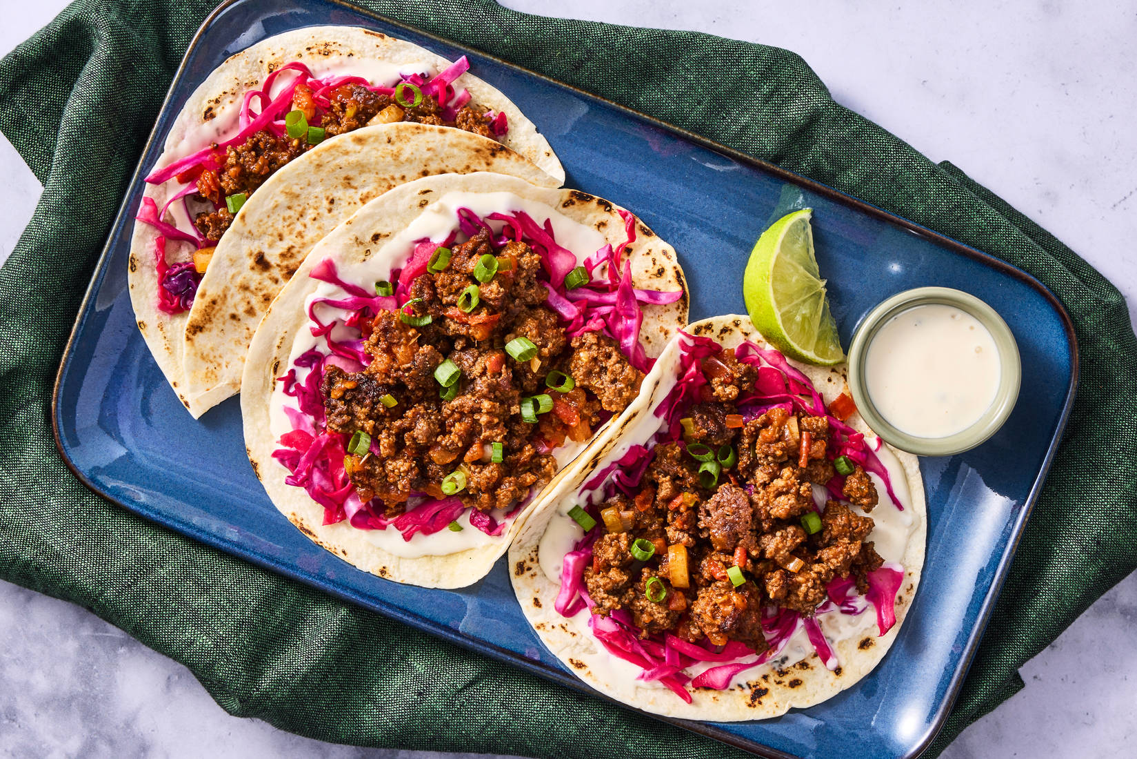 One-Pan Queso Blanco Beef Tacos