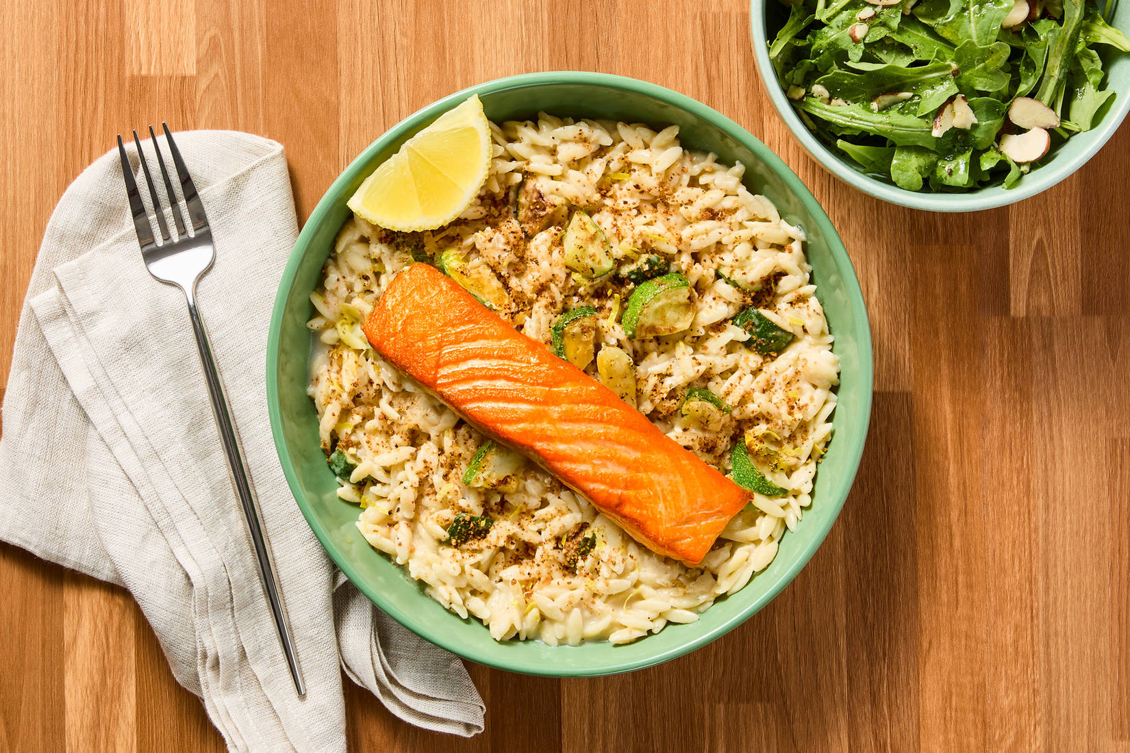 Salmon, Zucchini & Tomato Orzotto