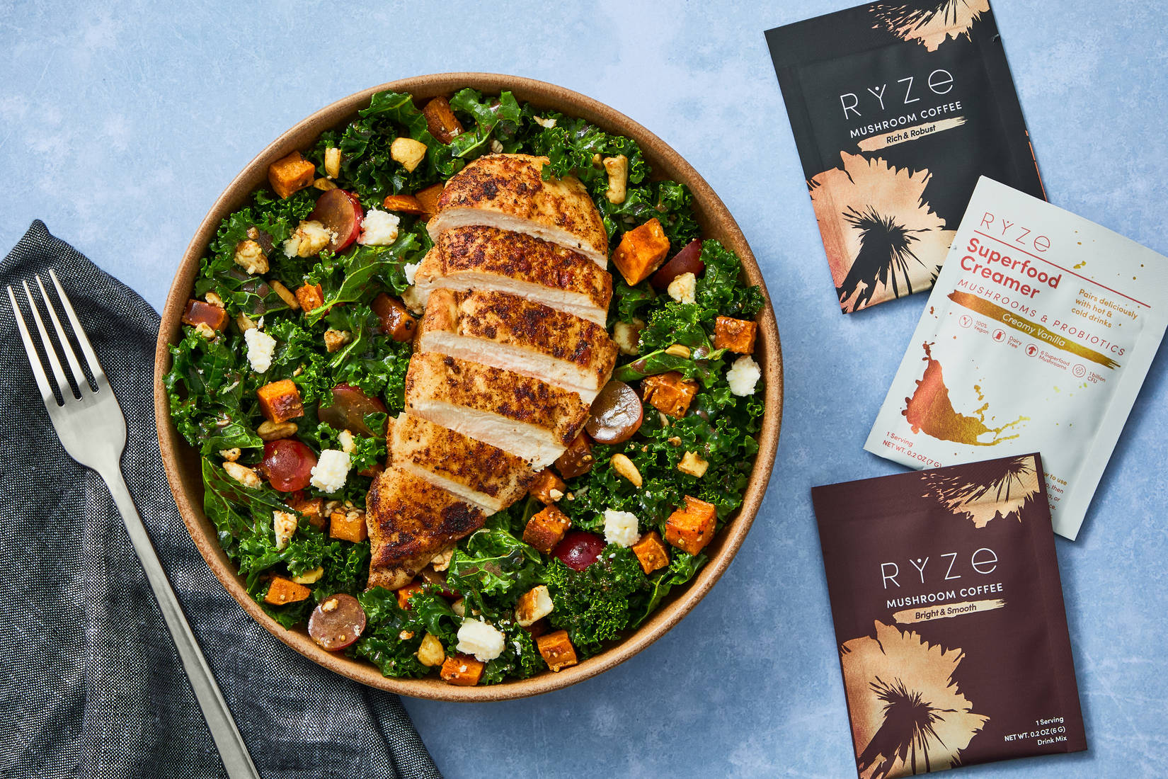 Herbed Salmon over Apple & Kale Salad