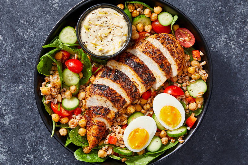 Chicken and Roasted Chickpea Salad