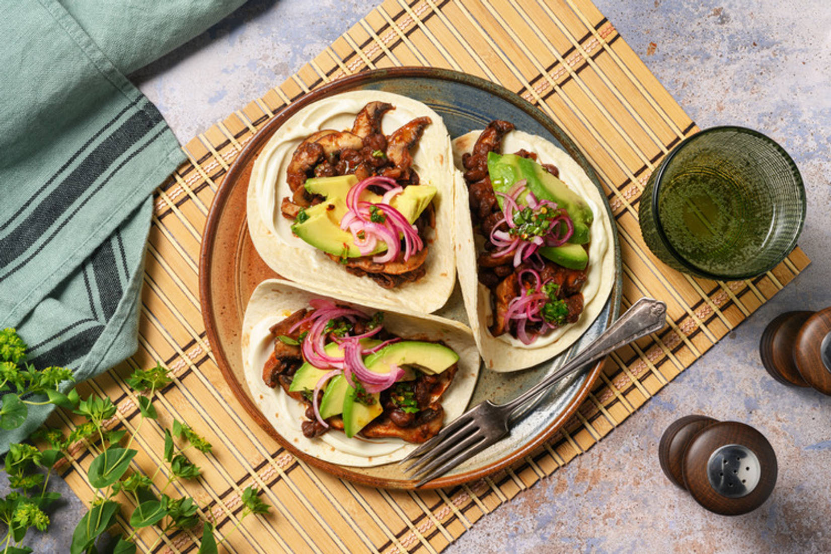 Vegane Portobello Tacos mit Chimichurri