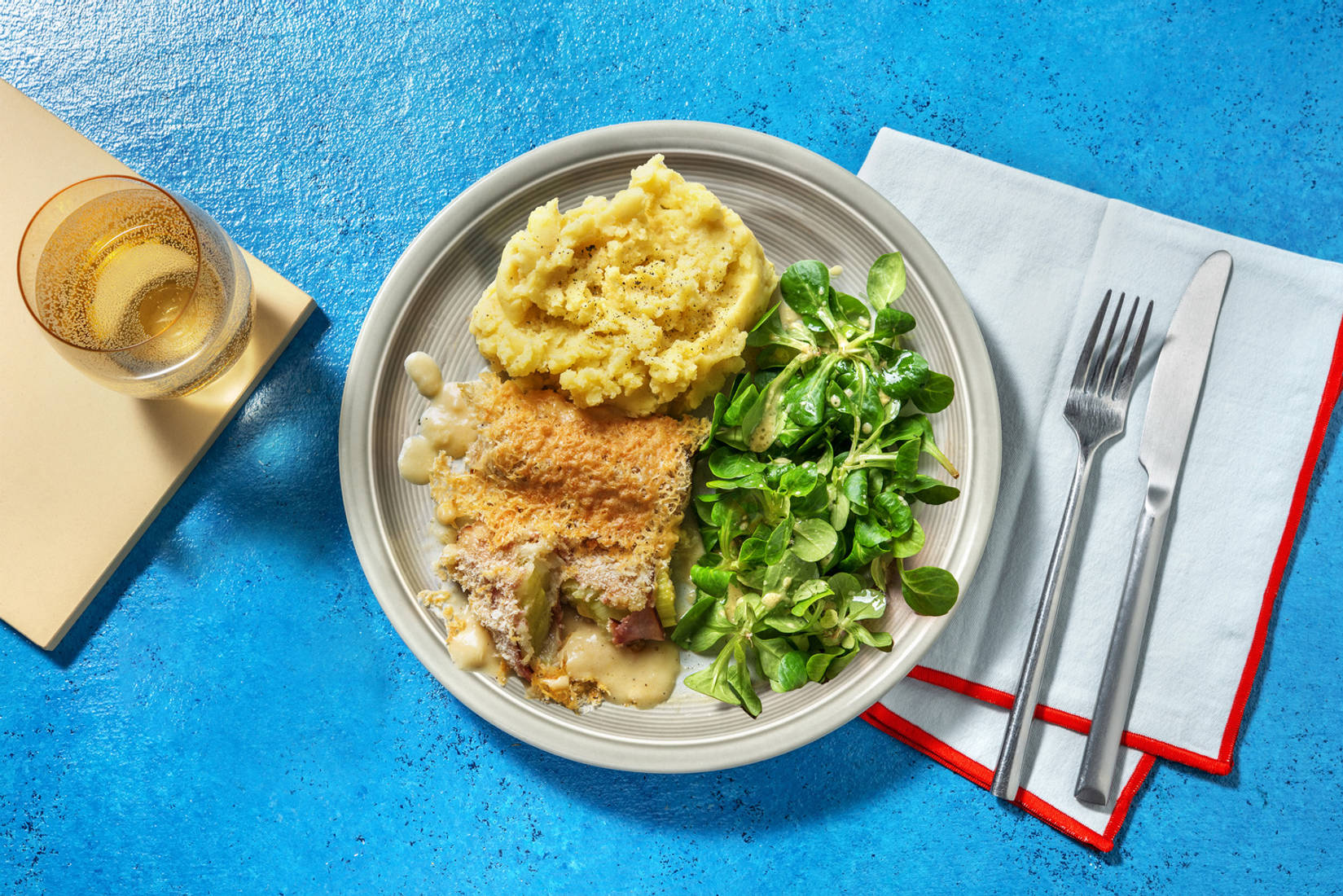 Prei met ham en kaassaus uit de oven