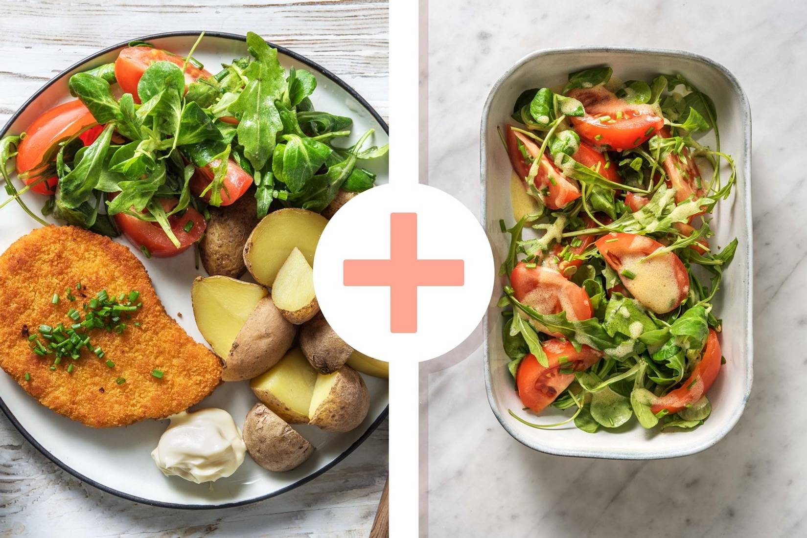 Vegetarische schnitzel met champignonroomsaus