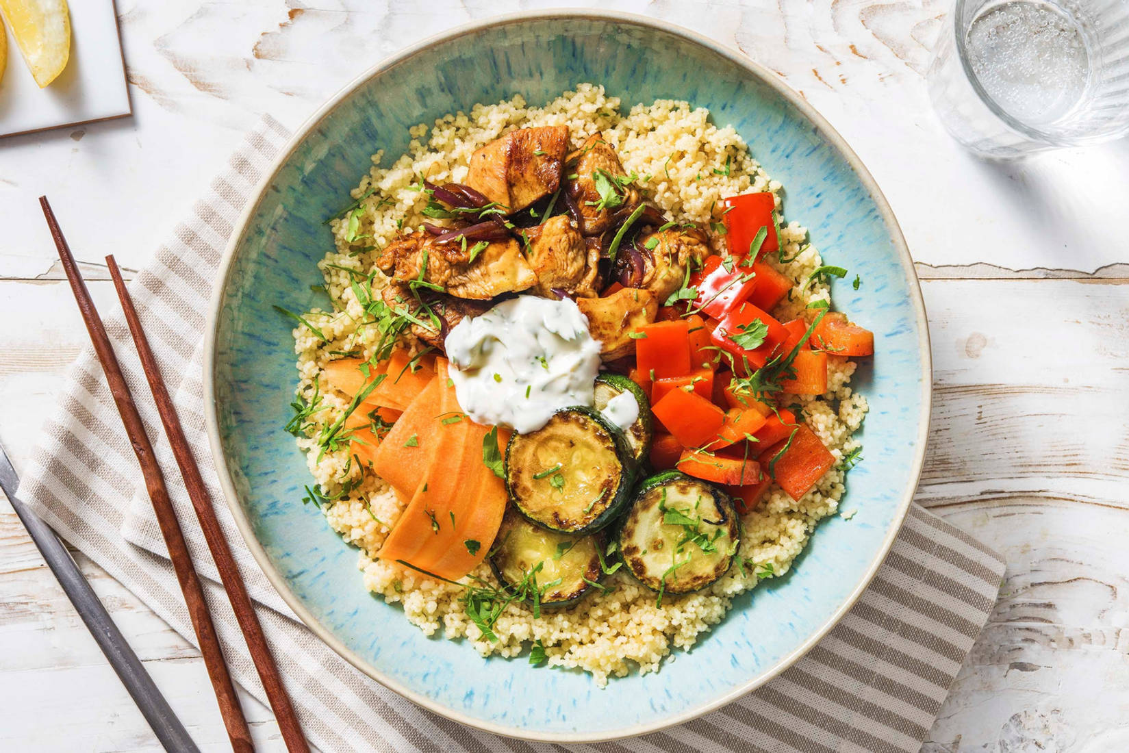 Marinert kyllingbowl