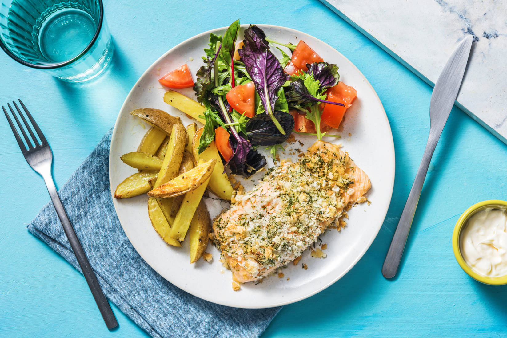 Dild- og citronpaneret laks