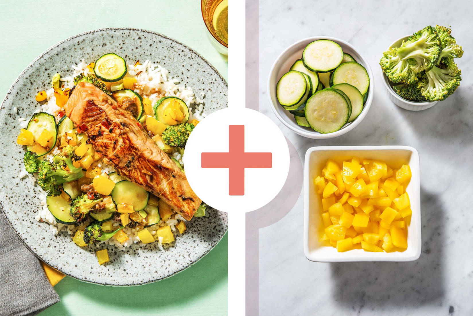 Double veggie - Oosters gemarineerde zalmfilet