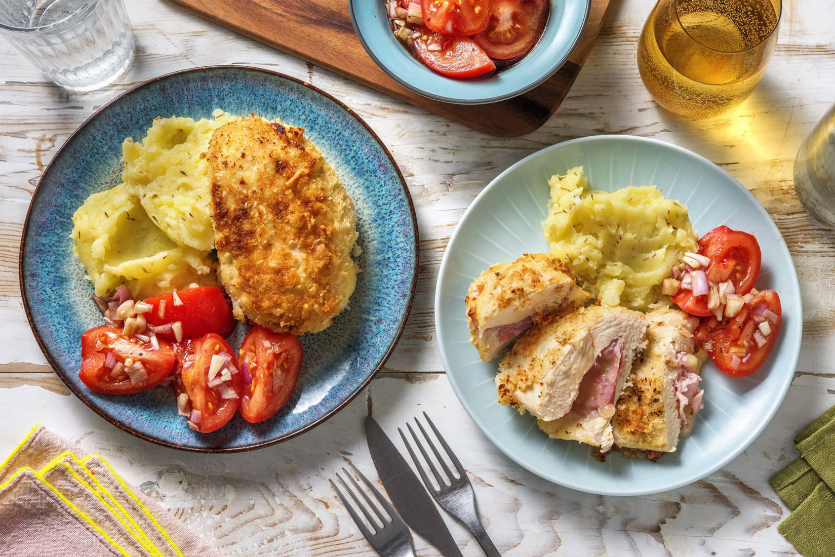 Cordon bleu maison & purée au thym