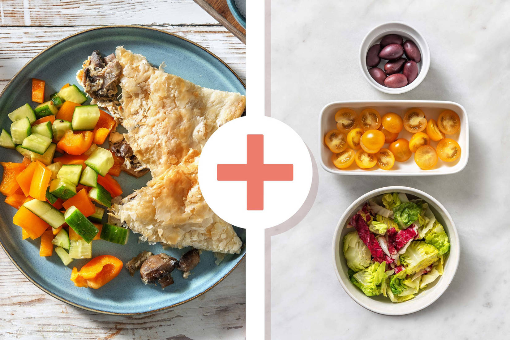 Double veggie - Tourte au fromage grec et champignons