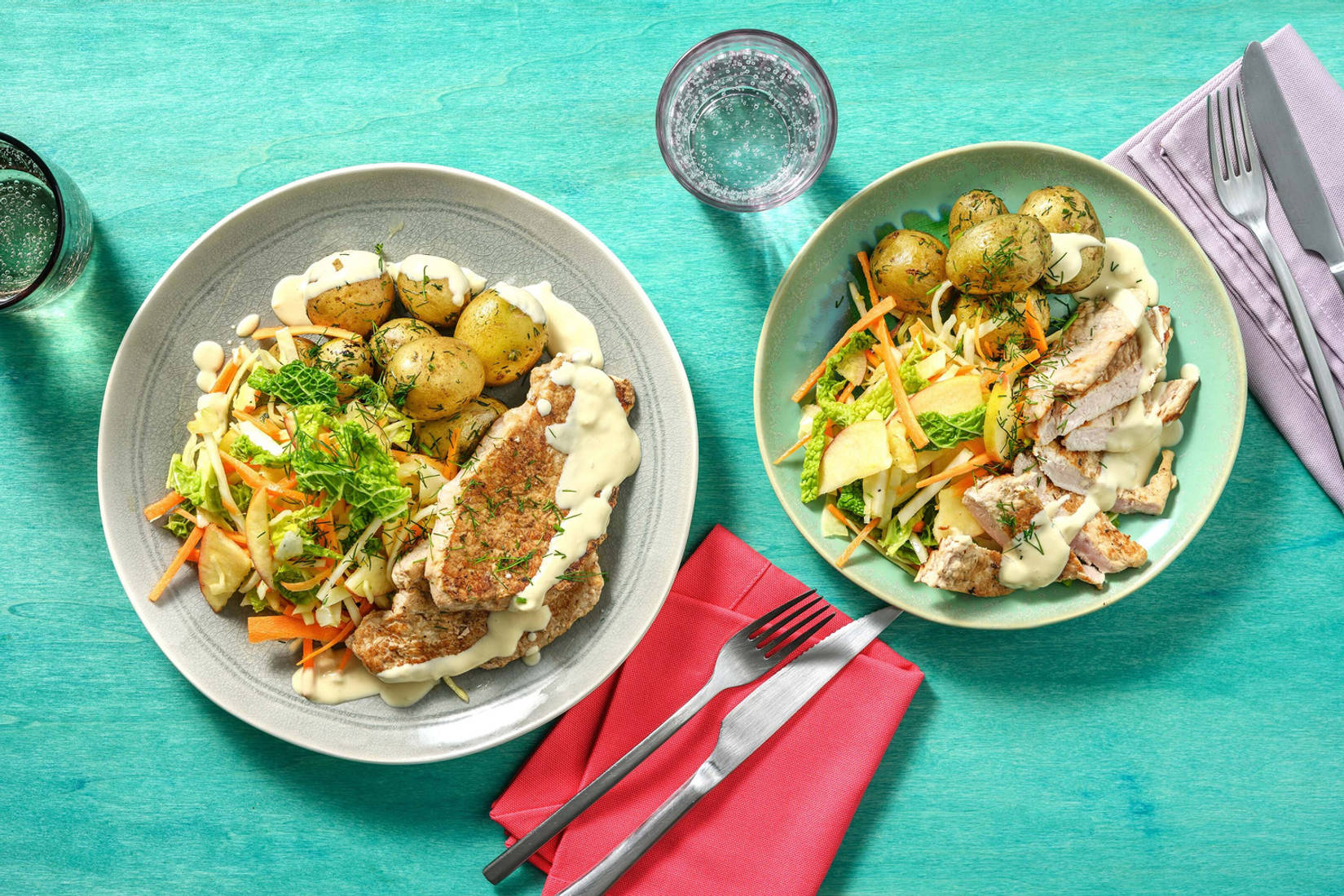 Fläskkotlett i krämig honungs- och senapssås