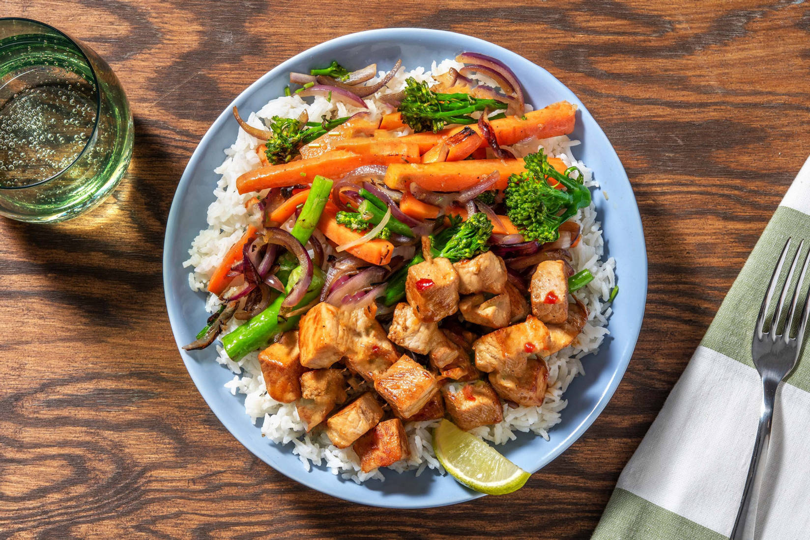 Sød chilimarineret svinekød 