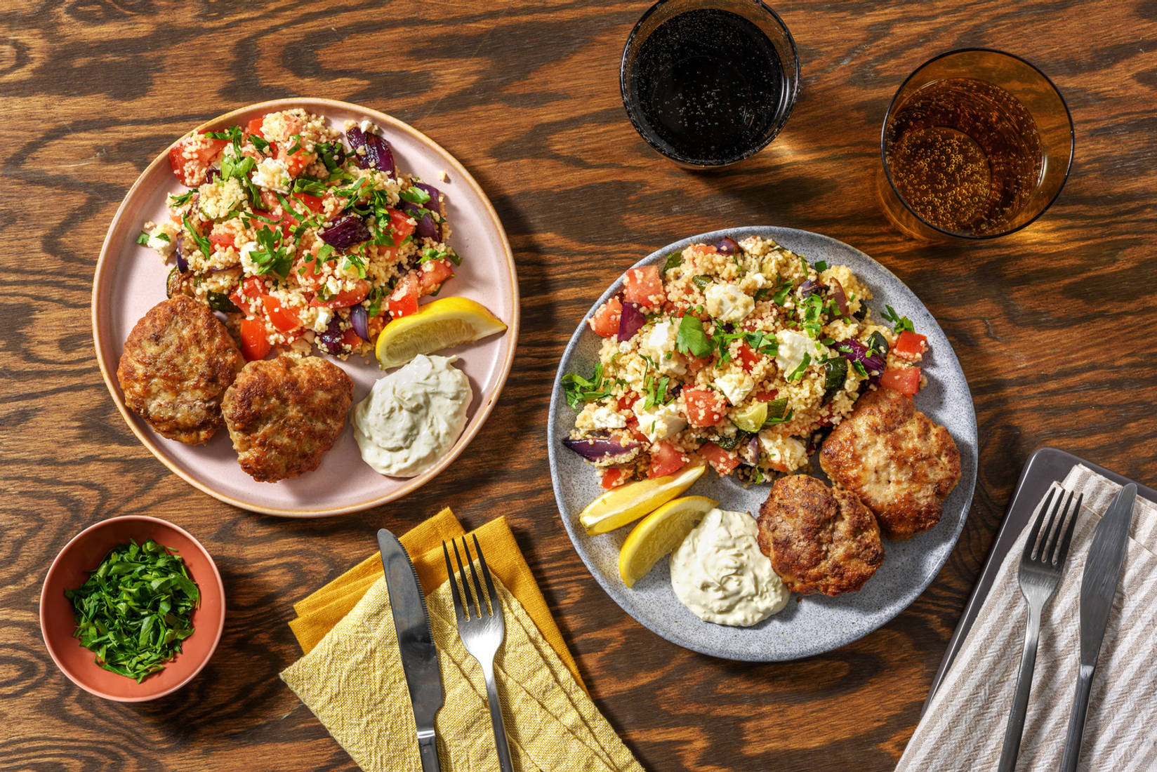 Græsk inspireret hakkebøf