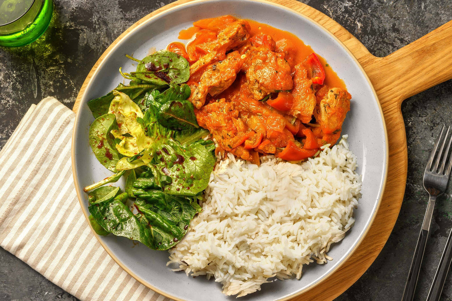 Paprikapfanne mit Hähnchengeschnetzelten