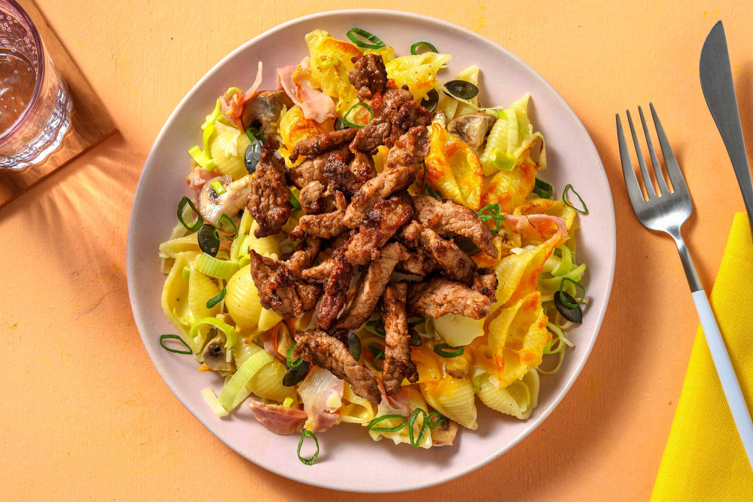 Schinken-Käse-Gratin mit extra Bio-Schweinestreifen