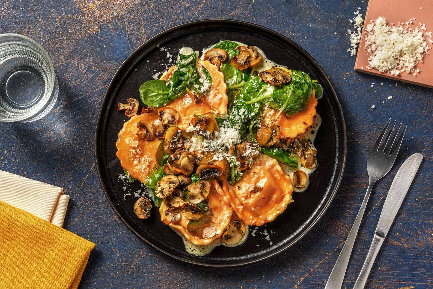 Raviolis crémeux au poulet et à la courge