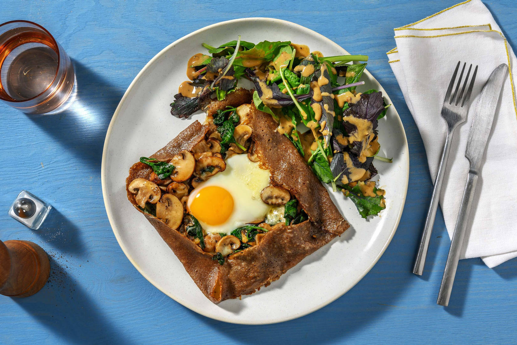 Galette bretonne aux champignons à la crème
