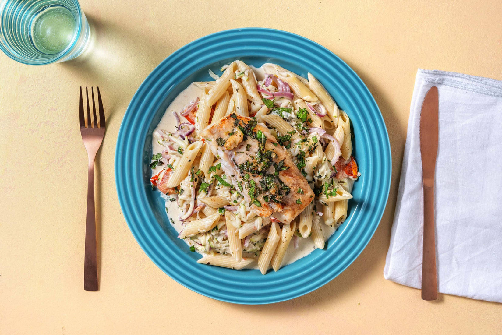 Pâtes express au cabillaud en sauce crémeuse 