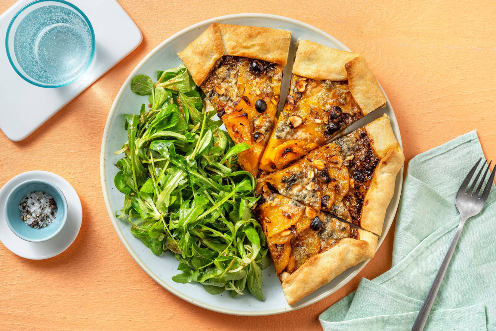 Tarte rustique au bleu & butternut