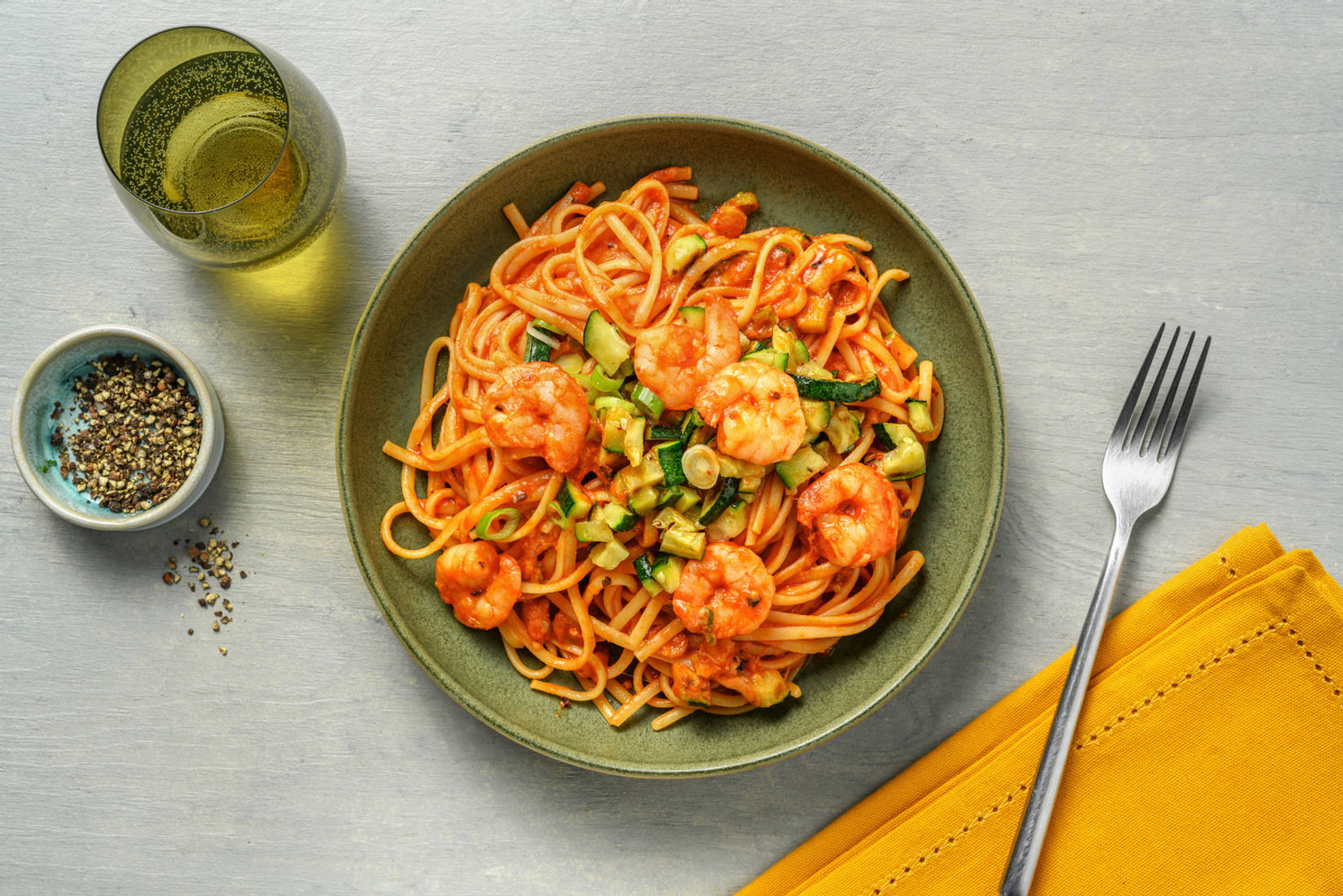 Prawn and Tomato Linguine