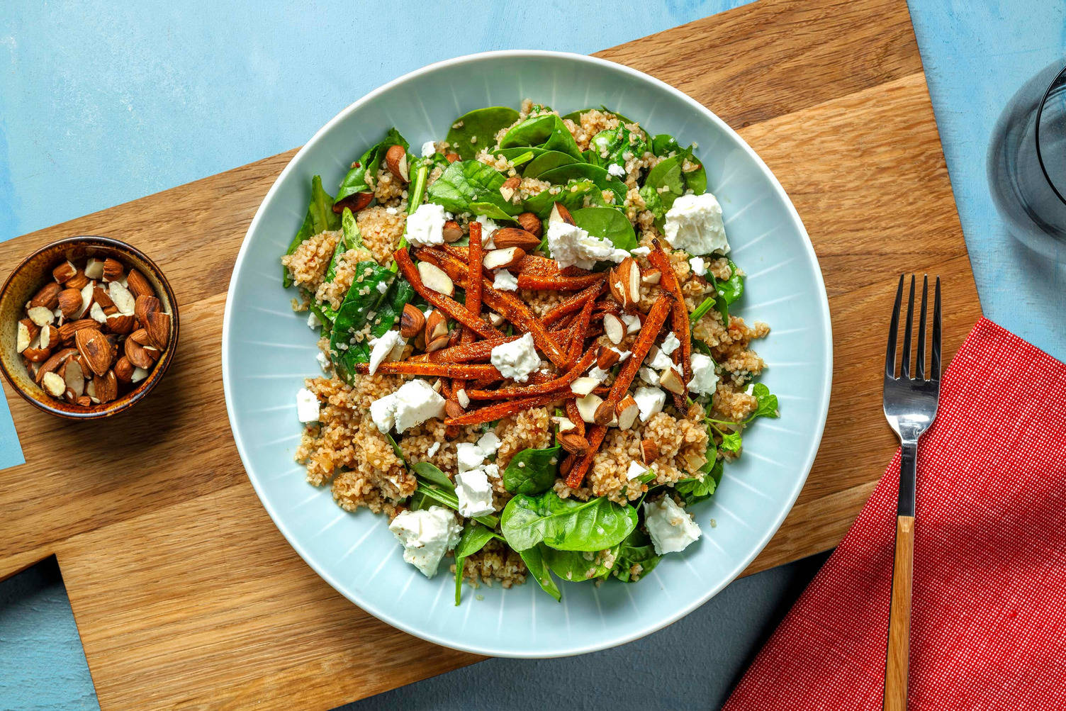 Bulgur met spinazie en harissa