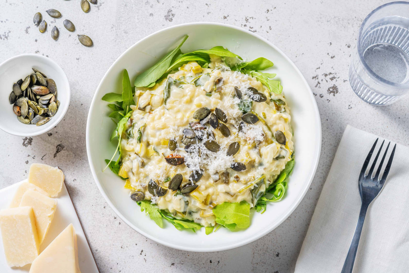 Orzotto aux épinards & poireau