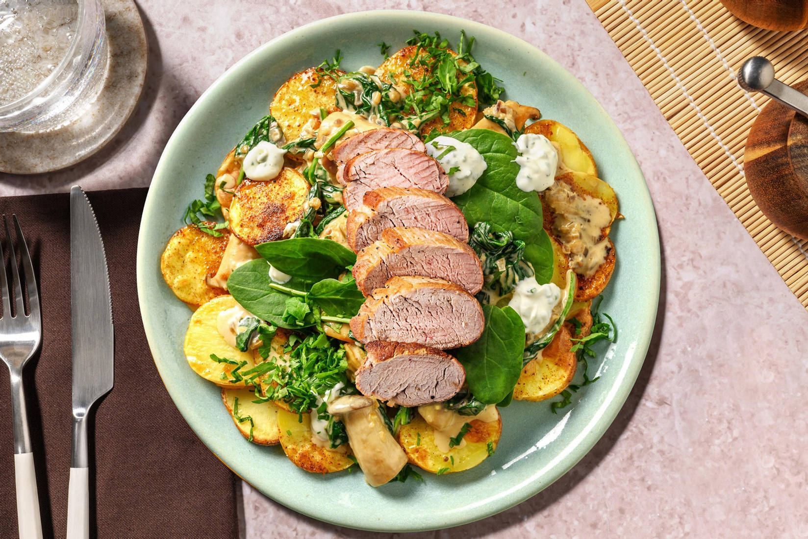 Röstkartoffeln mit extra Bio-Schweinefilet