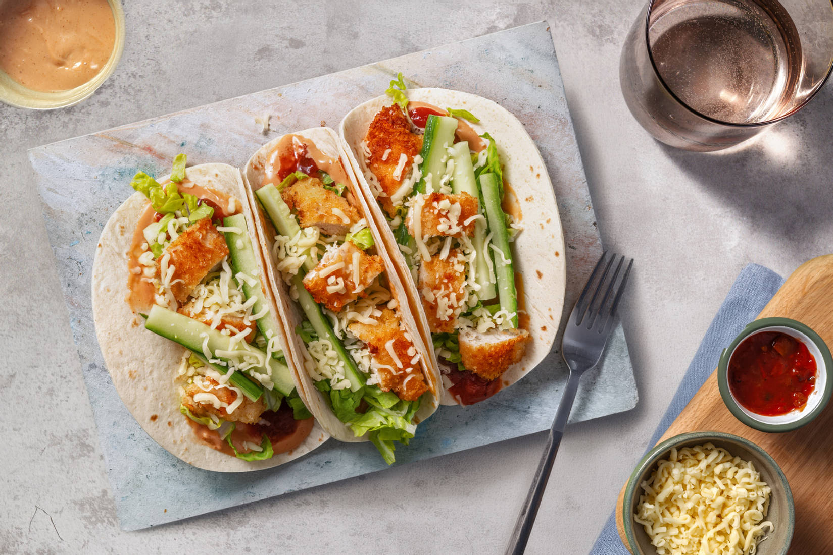 Crumbed Tex-Mex Chicken & Bacon Tacos